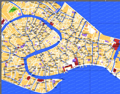 venice street map detailed.